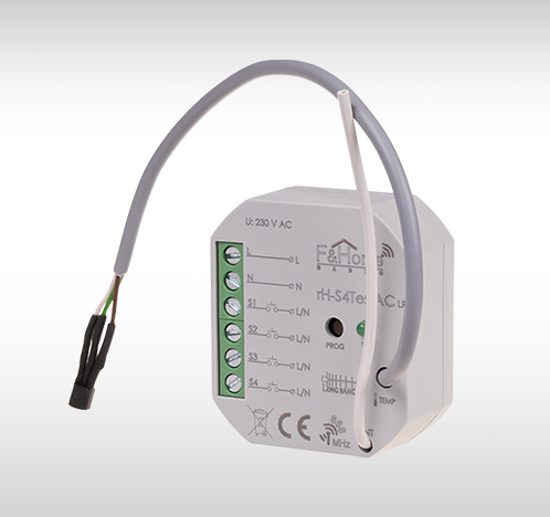 Nadajnik czterokanałowy z zewnętrznym czujnikiem do pomiaru temperatury